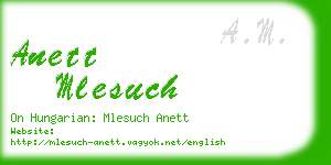 anett mlesuch business card